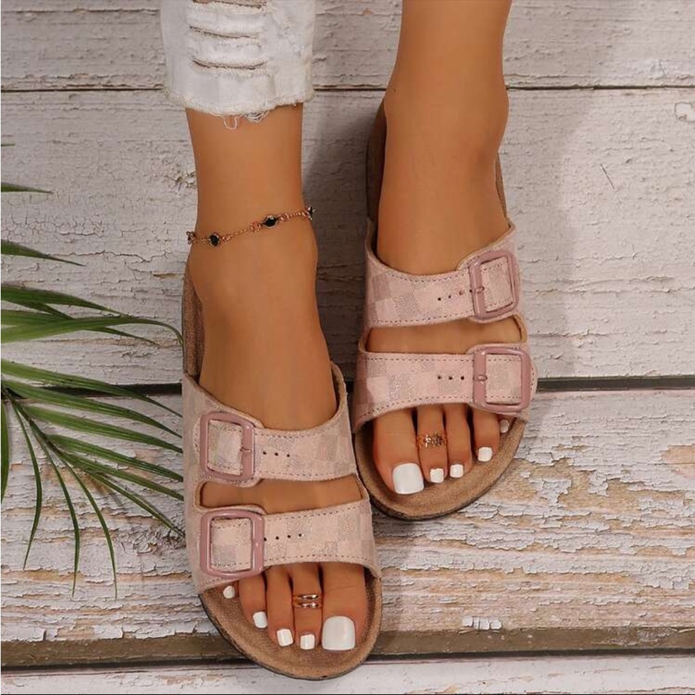 Checkered buckle Sandal - pink - Picture 6 of 6